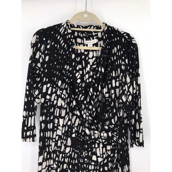 Coldwater Creek Womens 3/4 Sleeve Black White  Pattern Dress Size 1x plus - Picture 6 of 12